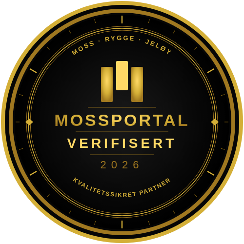 Mossportal Verifisert Partner 2026 – Sandmo Transport AS er kvalitetssikret partner i Moss, Rygge og Jeløy
